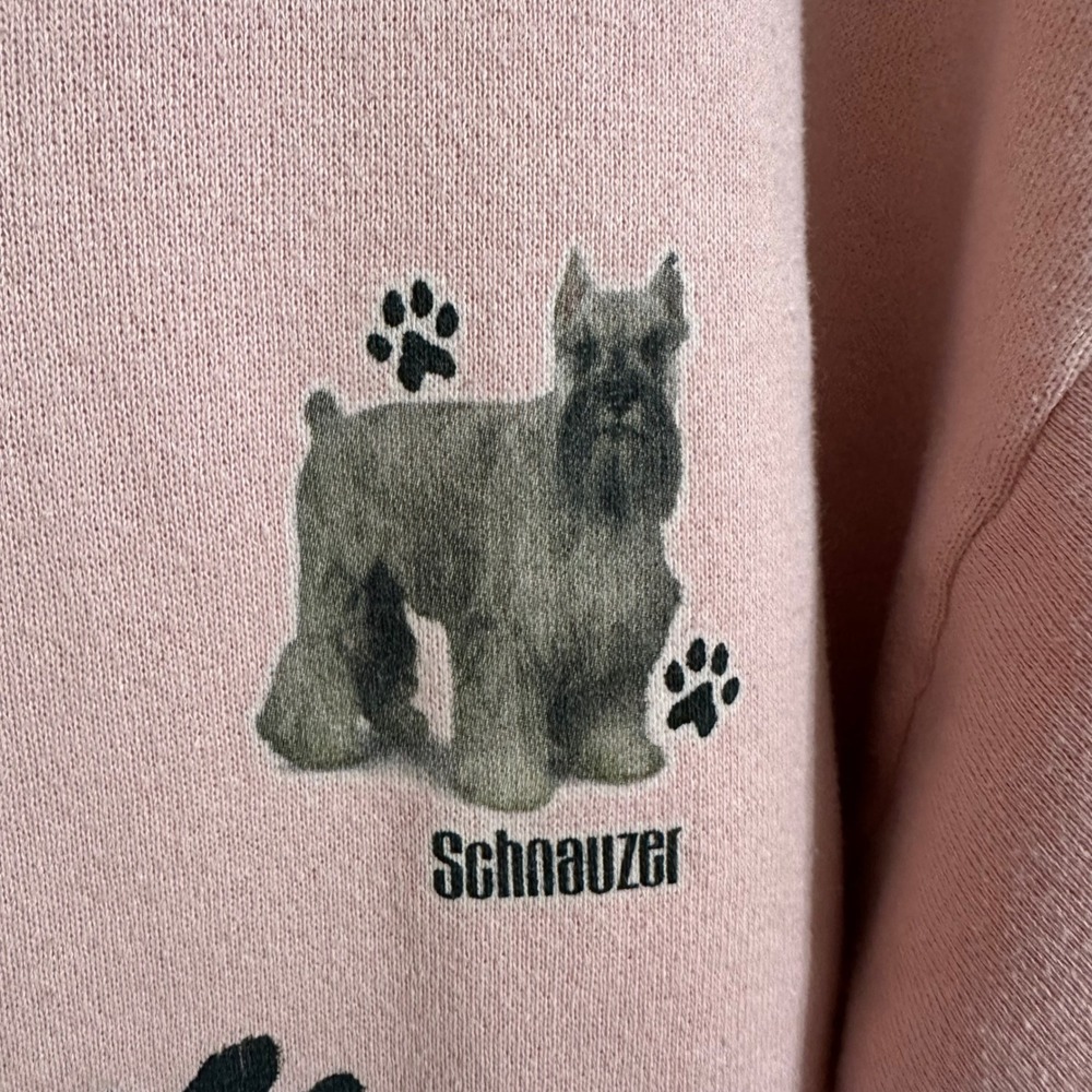 Pleasant Shade Pink Schnauzer Paw Print Button Up Cardigan Sweatshirt Women's XL - Picture 7 of 7